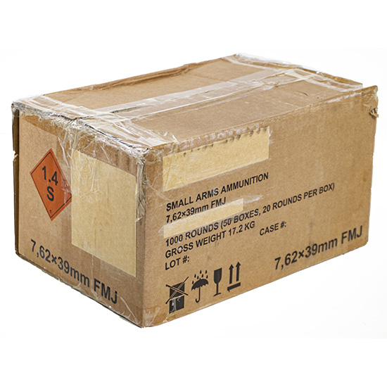 Century BSP Rifle Ammo 7.62x39 122 gr. FMJ 1000 rd. Corrosive
