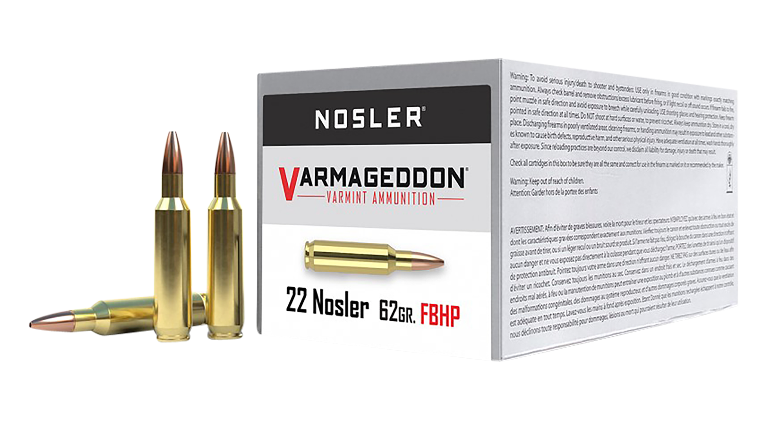 Nosler Varmageddon 22 Nosler Hollow Point 62 Grain 50 Rounds