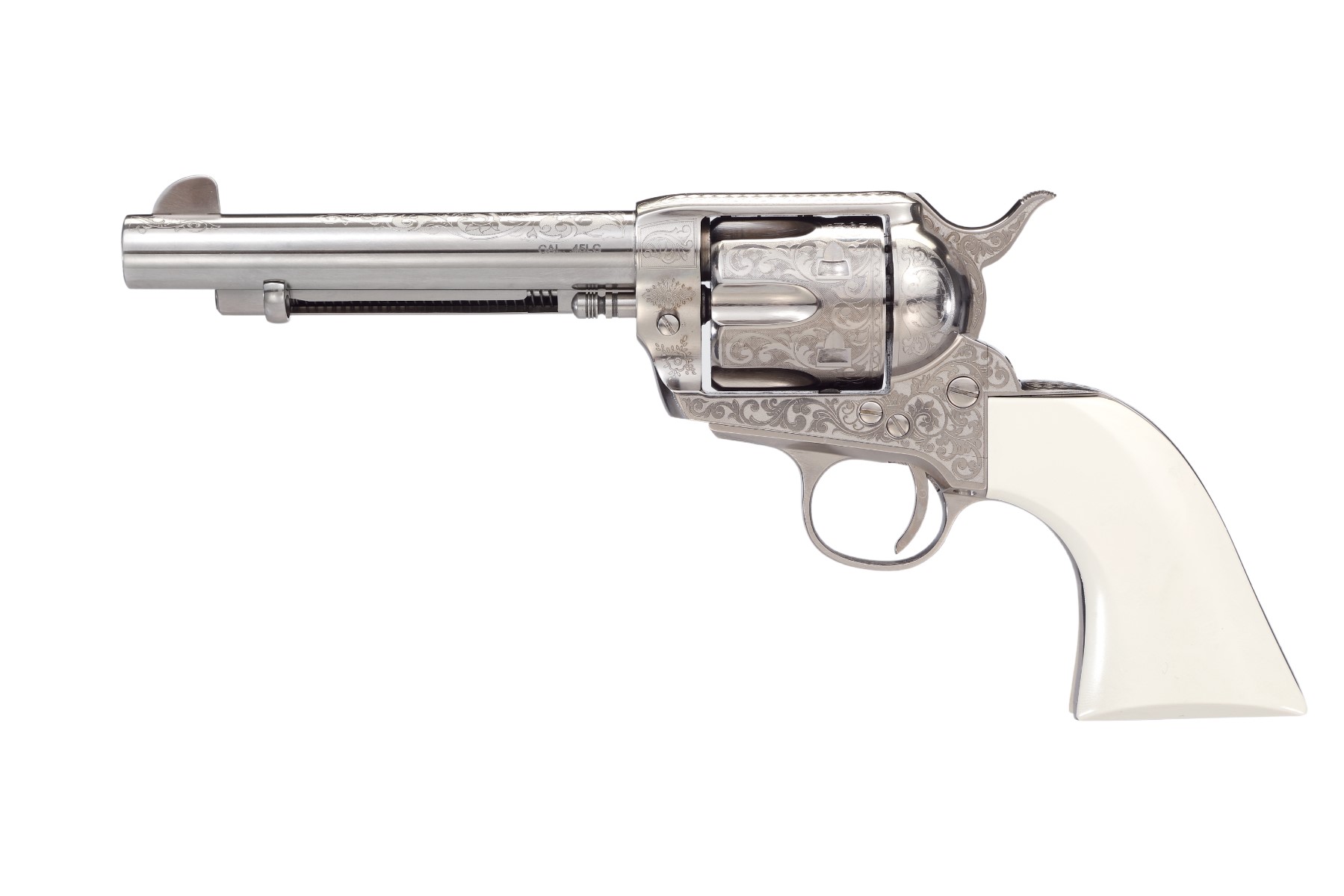 Taylors and Company 1873 Outlaw Legacy 357 Magnum 5.5 Inch 6 Nickel Ivory Grip