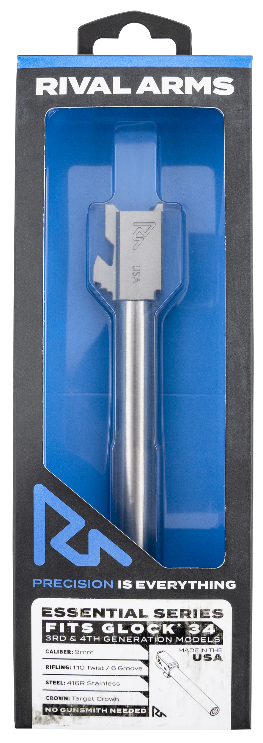 Rival Arms Essential V2 Drop-In Stainless 9mm Barrel for Glock 34 Gen3-4
