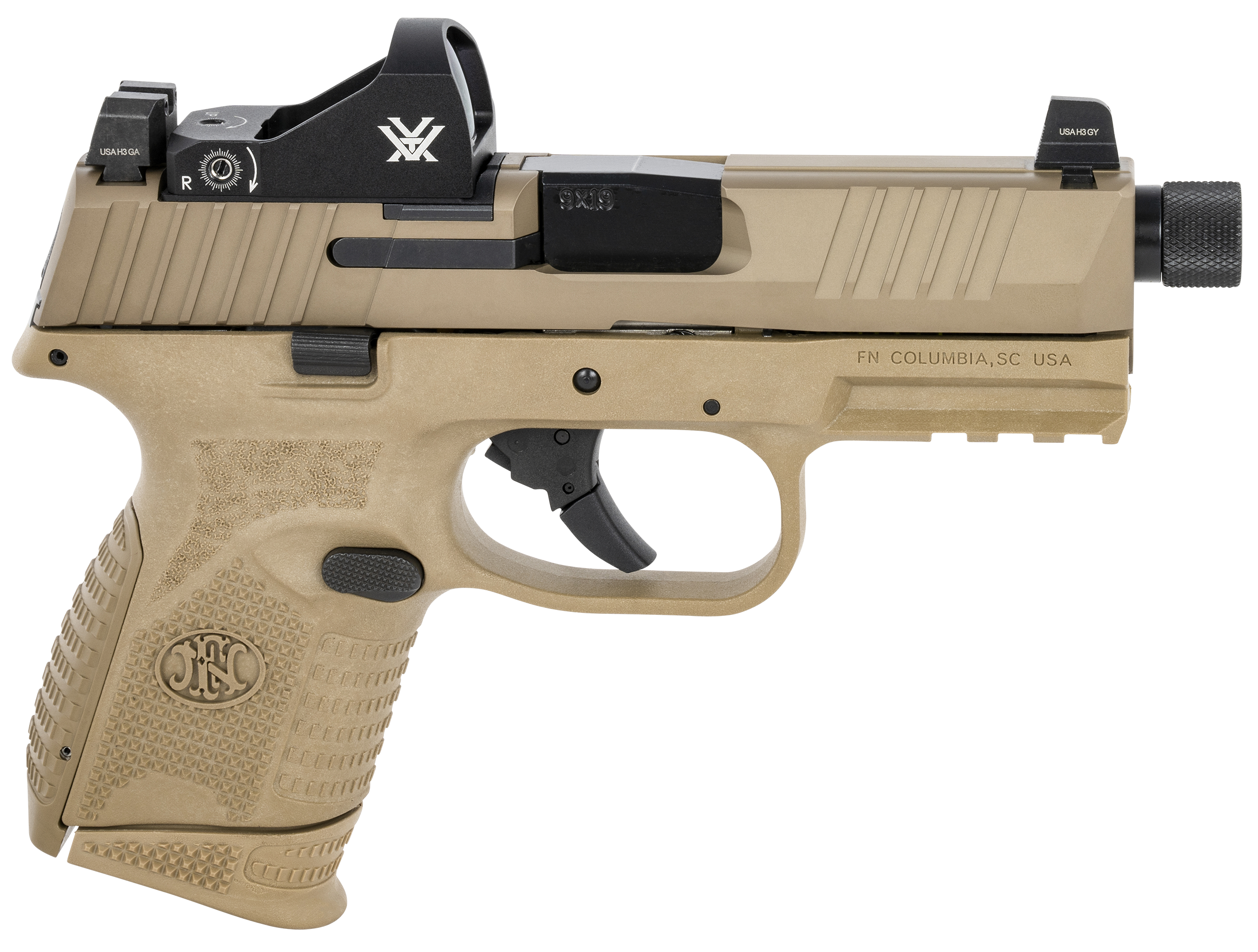 FN 509 Compact Tactical 9mm Luger 4.32in 12+1 24rd FDE Polymer Frame Optic Cut