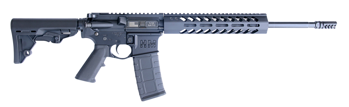 HM Defense HM15F556 Guardian F5 5.56x45mm NATO Caliber with 16" Barrel, 30+1 Capacity, Black Anodized Metal Finish, Black Mil-Spec HM Stock & Polymer Grip