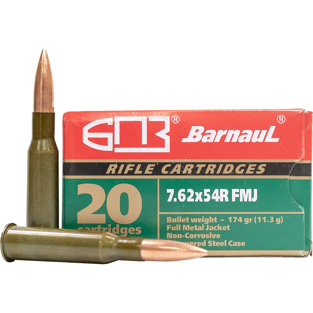 Barnaul Steel Case Rifle Ammo 7.62x54R 174 gr. FMJBT 20 rd.