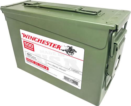 Winchester USA 40 S&W Full Metal Jacket 165 Grain 500 Rounds