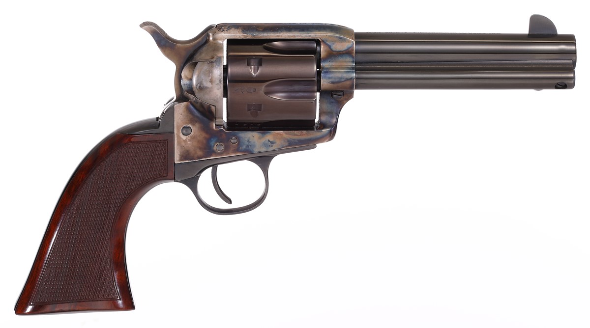 Taylors and Company Gunfighter 45 Colt 4.75 Inch 6 Rounds Blued Walnut Grip