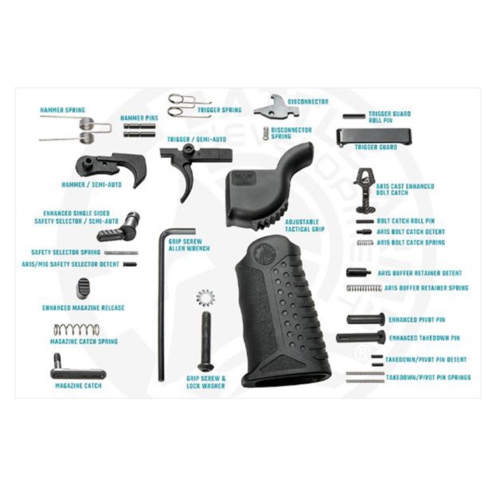 Battle Arms Development Investment Cast Enhanced Lower Parts Kit Ar15 Steel Matte