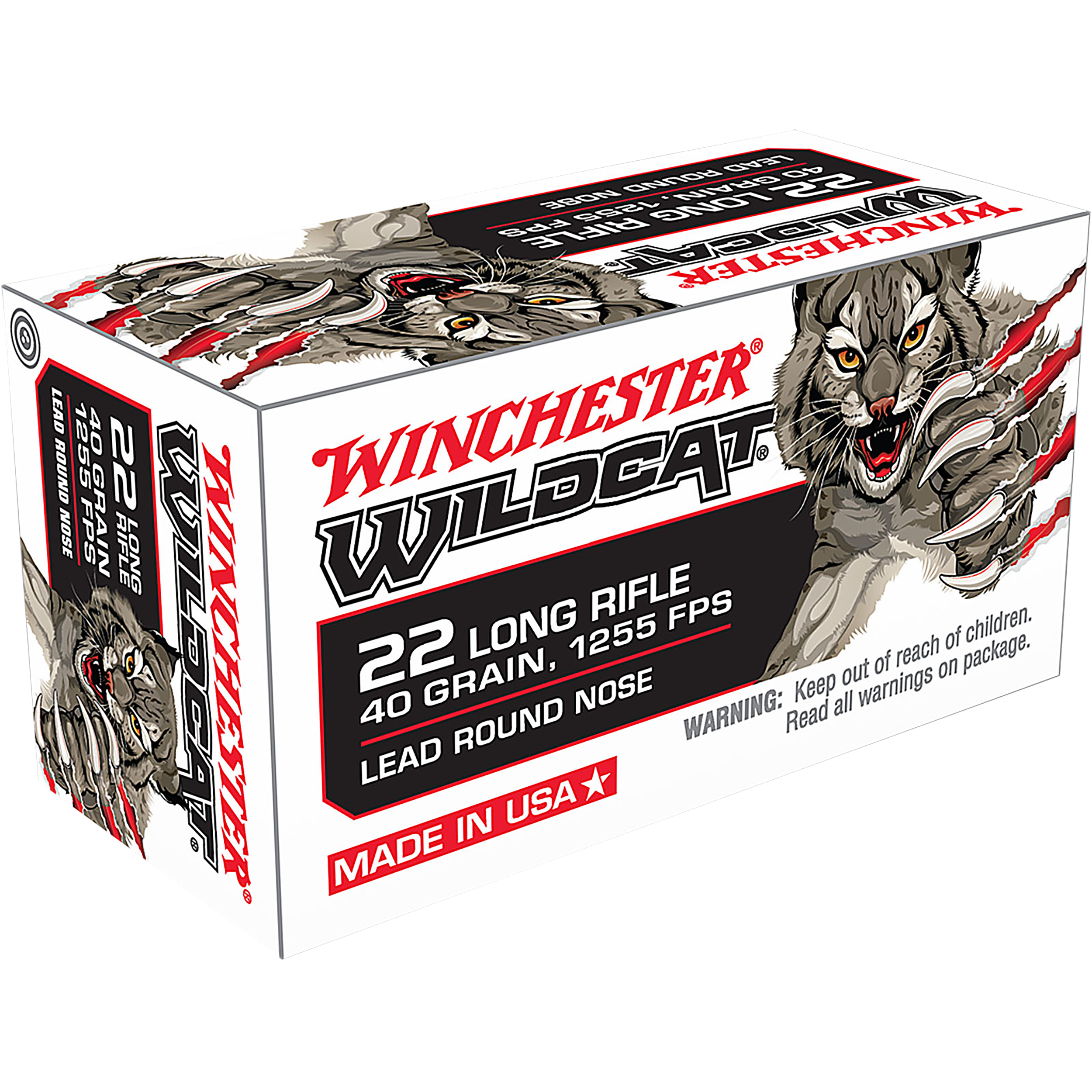 Winchester Ammo USA Wildcat 22 Long Rifle Lead Round Nose 40 Grain 500 Rounds
