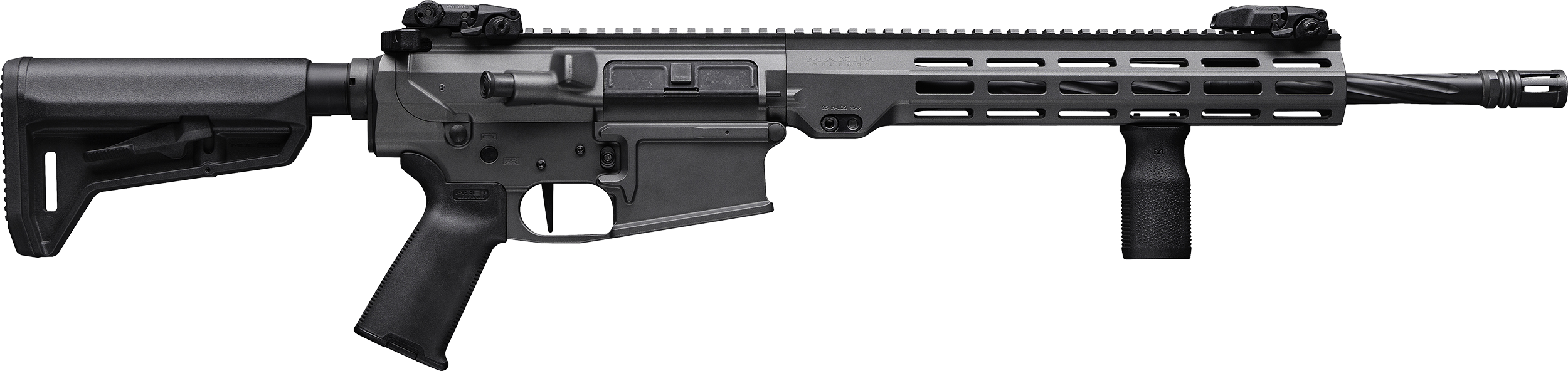 Maxim Defense MXM49689 MD10 L 6.5 Creedmoor 20+1 18" Fluted Barrel, Sniper Gray Rec/M-LOK Handguard, Black Magpul Furniture, SL-K Stock, MVG Grip, MBUS Sights, Blackout Defense Flat Trigger