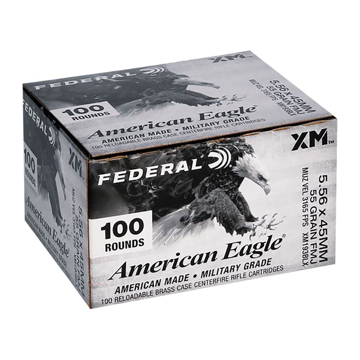 Federal American Eagle 5.56MM NATO Full Metal Jacket 55 Grain 100 Rounds