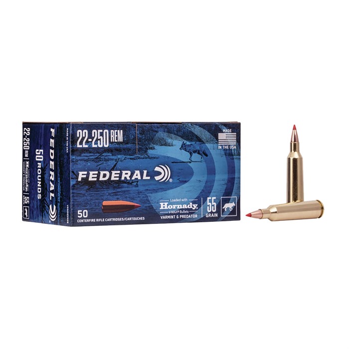 22-250 REMINGTON 55GR V-MAX 50/BOX