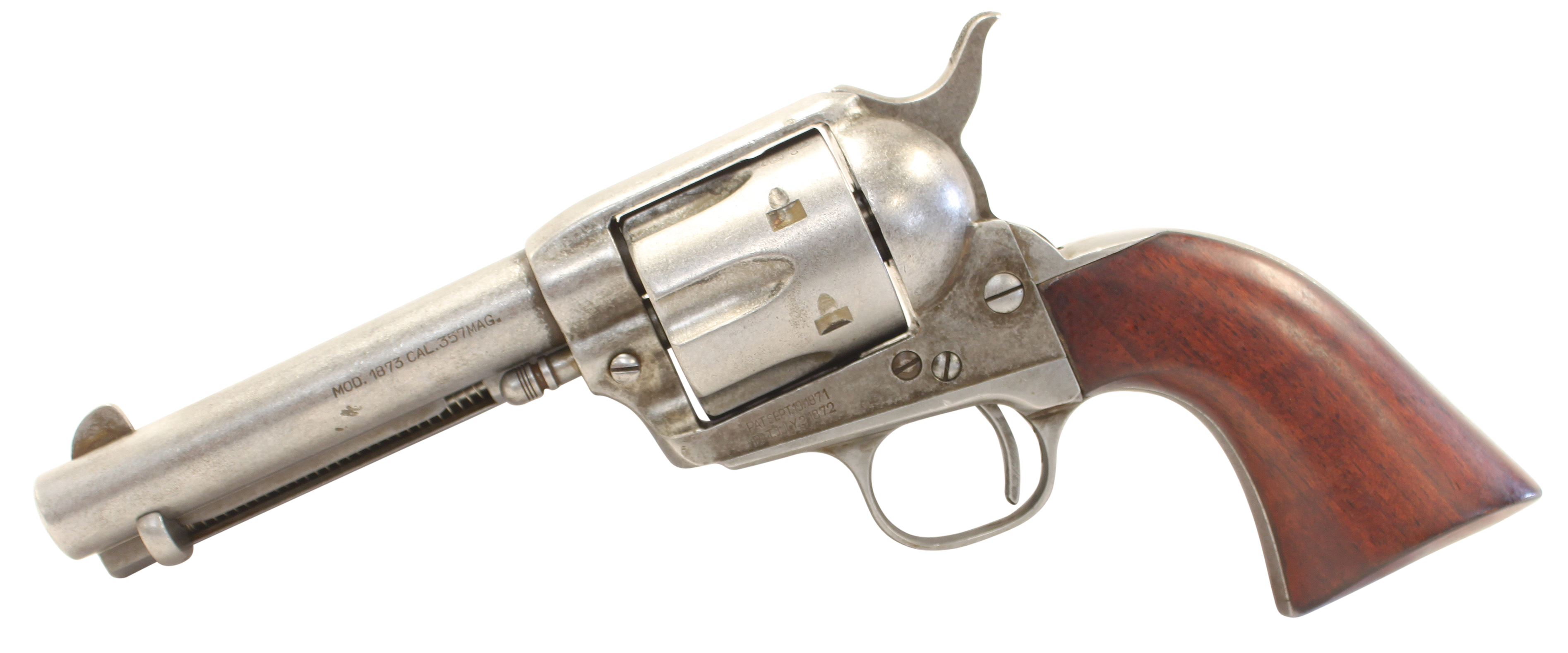 Taylors & Company 555136 1873 Cattleman 357 Mag Caliber with 4.75" Barrel, 6rd Capacity Cylinder, Overall Antique Finish Steel & Walnut Grip