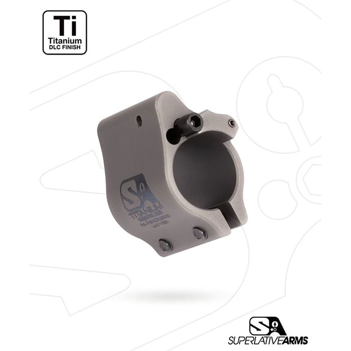 Superlative Arms Ar-15 Clamp On Titanium Adjustable Gas Block .625 Gray