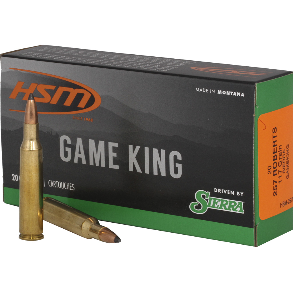 Hsm Game King 257 Roberts Sierra Spitzer Boat Tail 117 Grain 20 Rounds