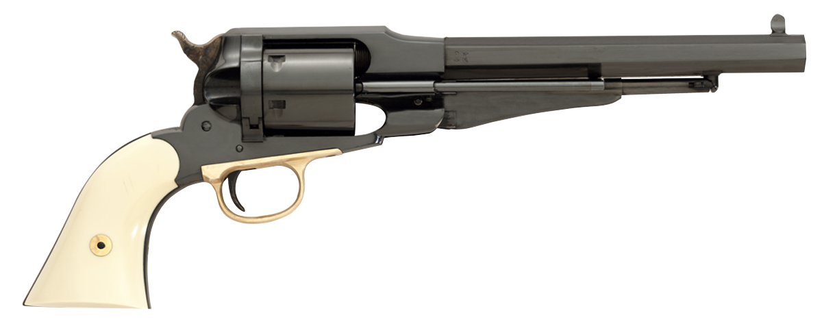 Taylors & Company 550760 Remington Conversion LawDawg 45 Colt (LC) Caliber with 8"  Barrel, 6rd Capacity Cylinder, Overall Blued Finish Steel & 2-Piece Ivory Grip