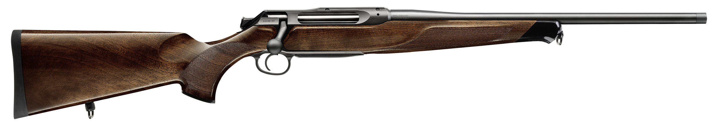 Sauer 80117097 505 Lux Full Size 270 Win 3+1 24" Matte Blued Threaded Barrel, Matte Blued Saddle Mount Steel Receiver, Grade 2 Wood Fixed Stock