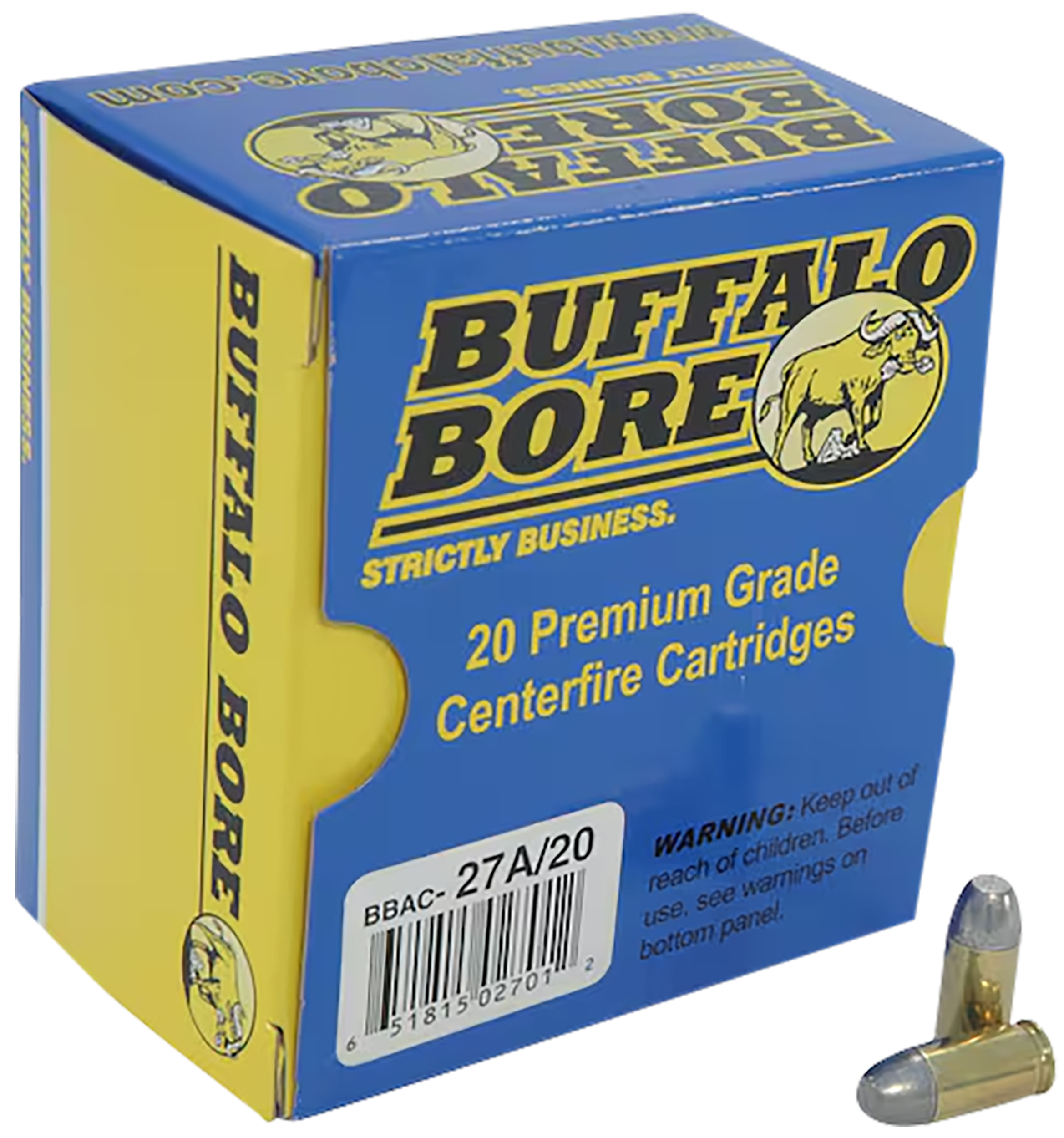 Buffalo Bore Ammunition 27A20 Personal Defense Strictly Business 380ACP +P 100gr Hard Cast Flat Nose 20 Rounds