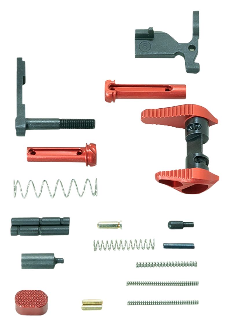 Timber Creek Outdoors Arlpkr Lower Parts Kit Red Aluminum Ambidextrous Ar-15