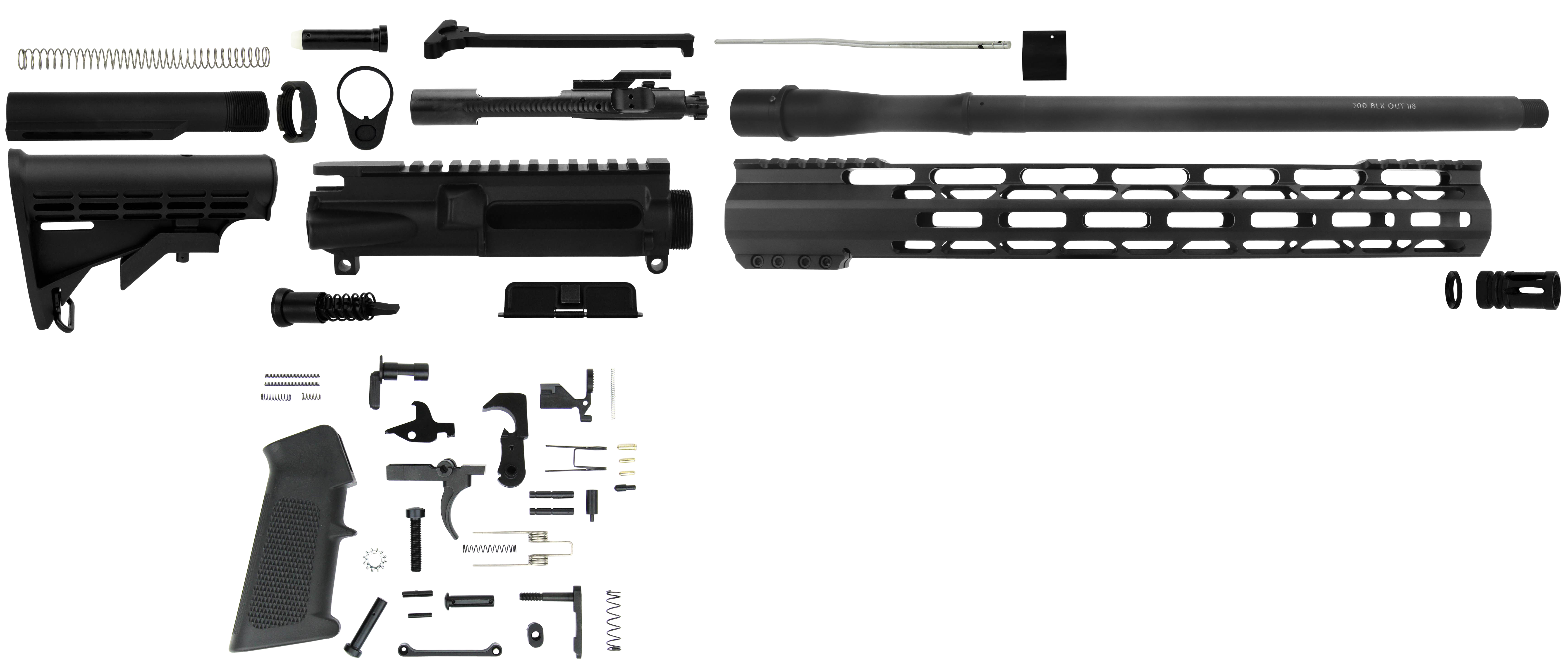 TacFire AR Build Kit SSRK300LPK 300 Blackout Aluminum 1/2-28 TPI