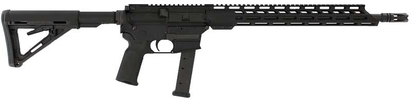 Anderson Manufacturing AM9 9mm Luger, 16in. Barrel, 17rd, Optic Ready, 15" MLOK Handguard, Magpul MOE K-2 Grip & MOE Stock - Black (NPN: B2-M869-A001)