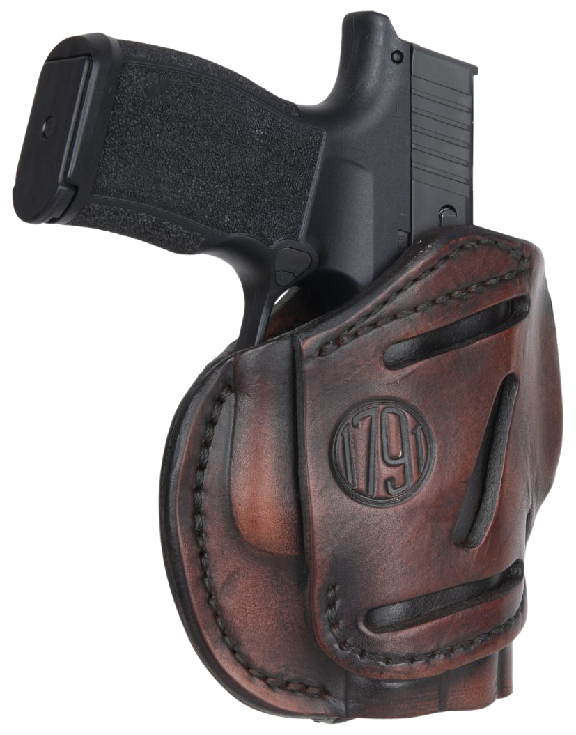 1791 Gunleather 3WH2VTGA 3-Way  IWB/OWB Size 02 Vintage Leather Belt Loop Fits Ruger LCP Fits S&W Bodyguard Fits Glock 42 Ambidextrous Hand