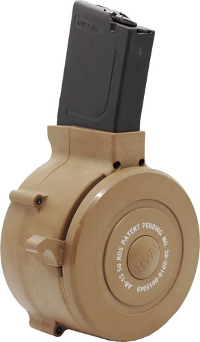 Iver Johnson 50 Round AR15 Drum Magazine .223 Remington 5.56 NATO Tan Finish