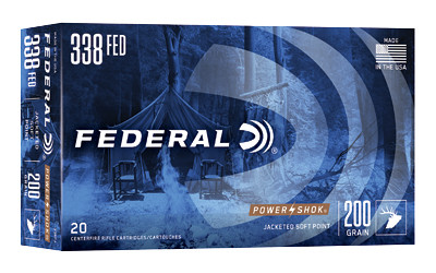 Federal Power-Shok 338 Federal Soft Point 200 Grain 20 Rounds