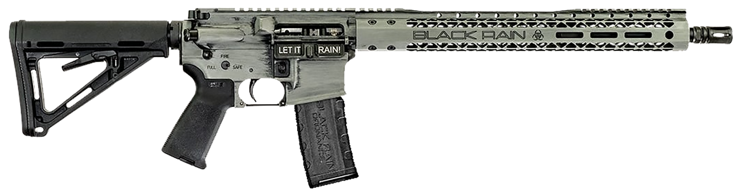 Black Rain BROSS2020FRSG Fission  5.56x45mm NATO 16" 30+1 Smith Grey Battleworn Cerakote Black Adjustable Magpul MOE Stock