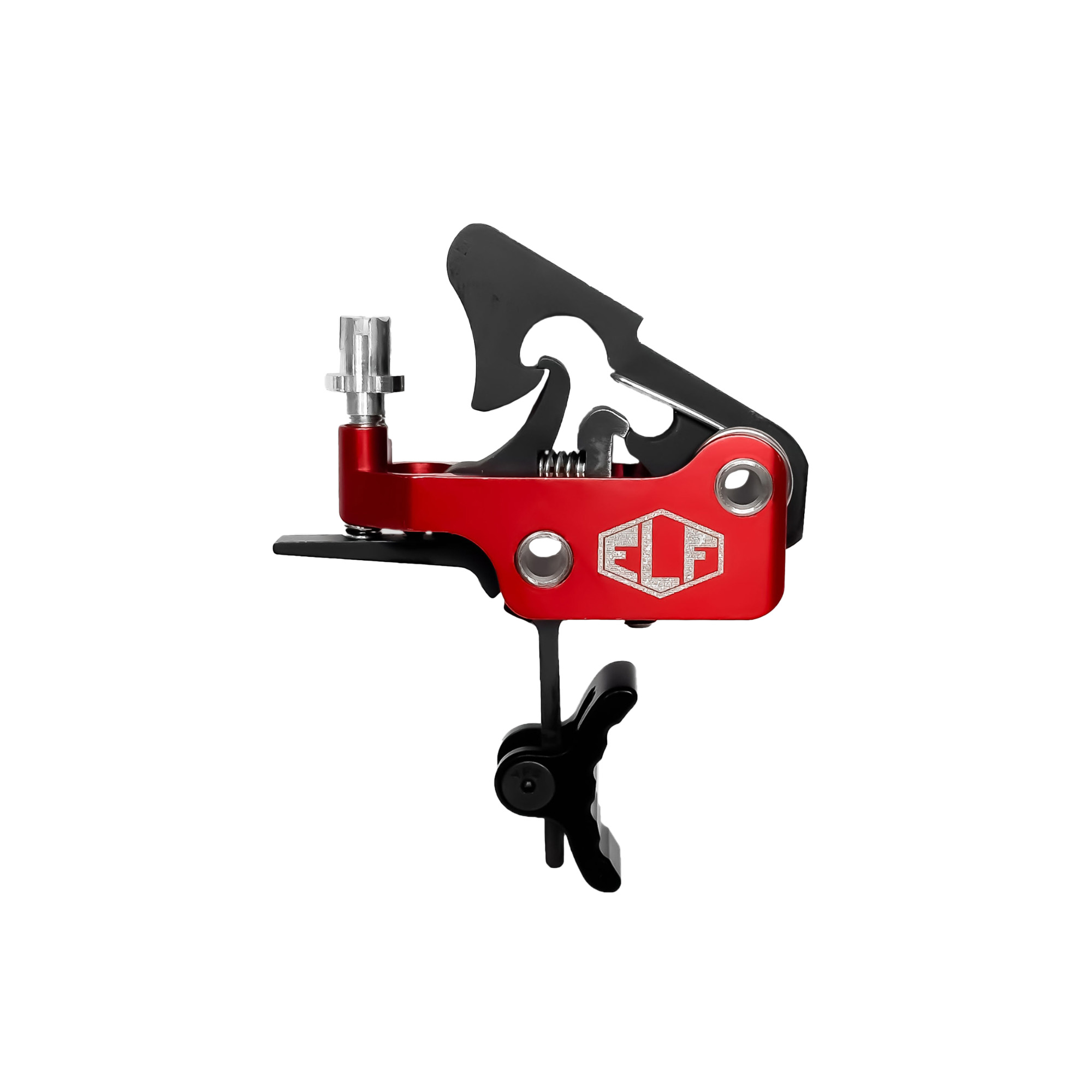 Elftmann Apex FA Trigger Red Anodized Large Pin Curved Shoe AR15