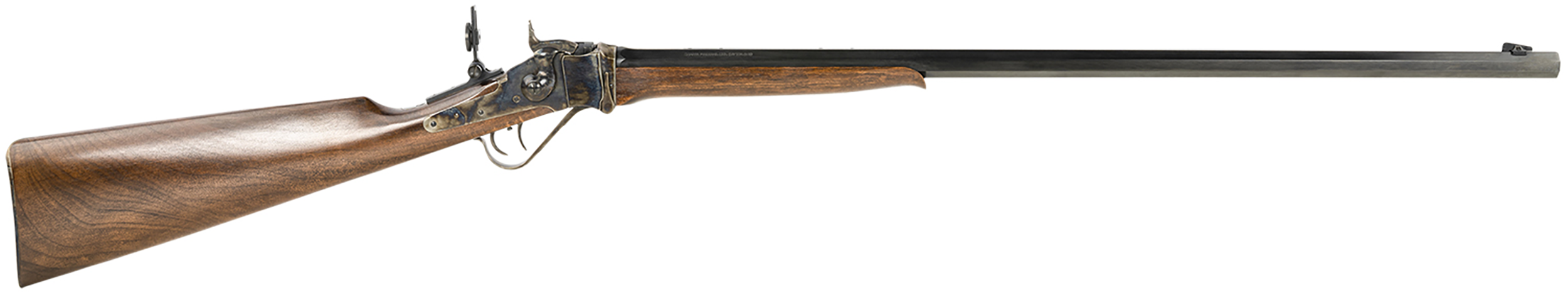 Taylors & Company 220069 Half-Pint Sharps 44-40 Win Caliber with 1rd Capacity, 26" Blued Barrel, Color Case Hardened Metal Finish & Walnut Stock (Full Size)