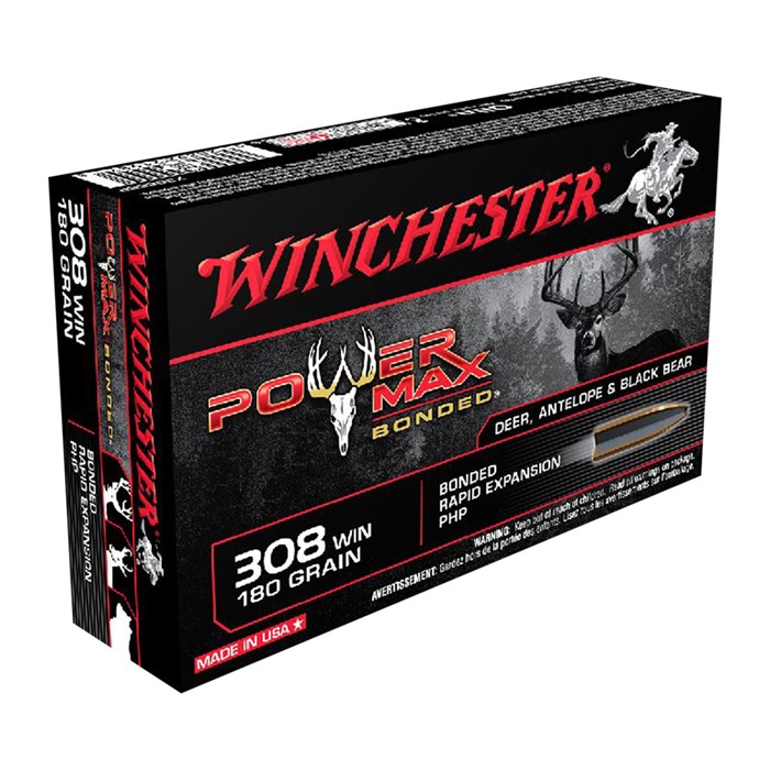 Winchester Power Max Bonded 308 Winchester Protected Hollow Point 180 Grain 20 Rounds