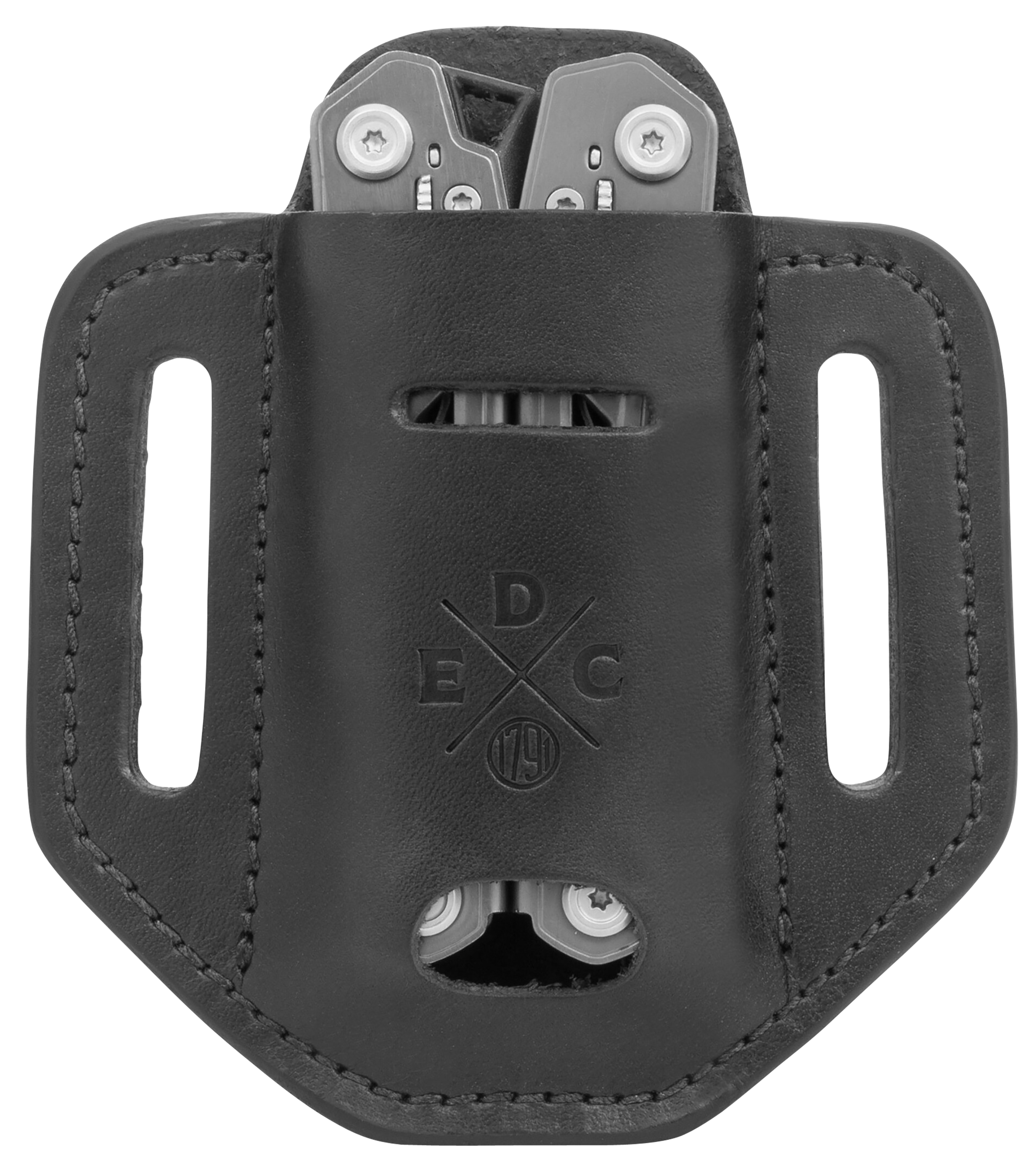 1791 Gunleather HDESSLBLKA EDC Heavy Duty Easy Slide Solo OWB Black Leather Belt Slide Ambidextrous