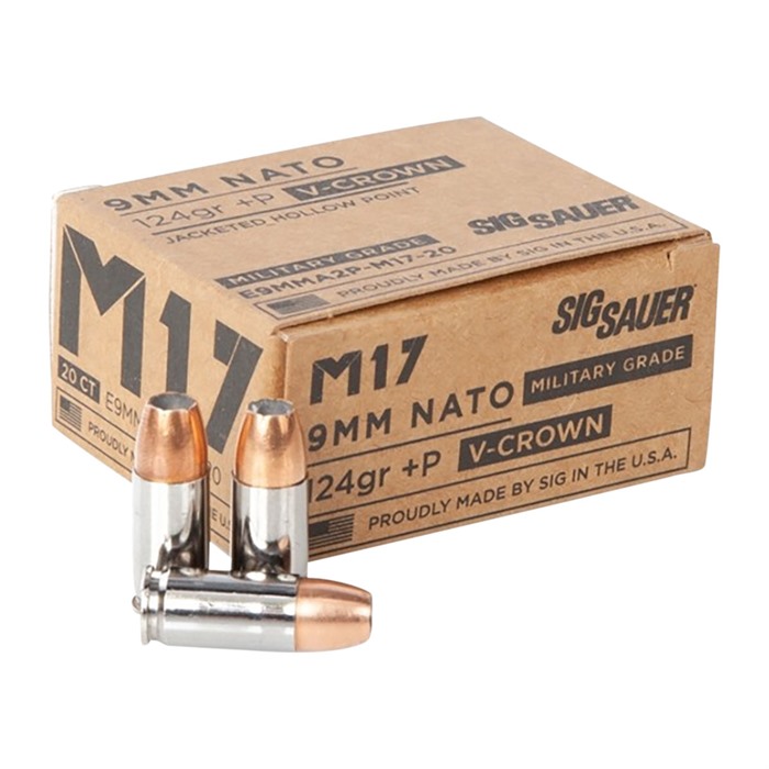 Sig Sauer V-Crown 9mm Luger +P Frangible 90 Grain 50 Rounds