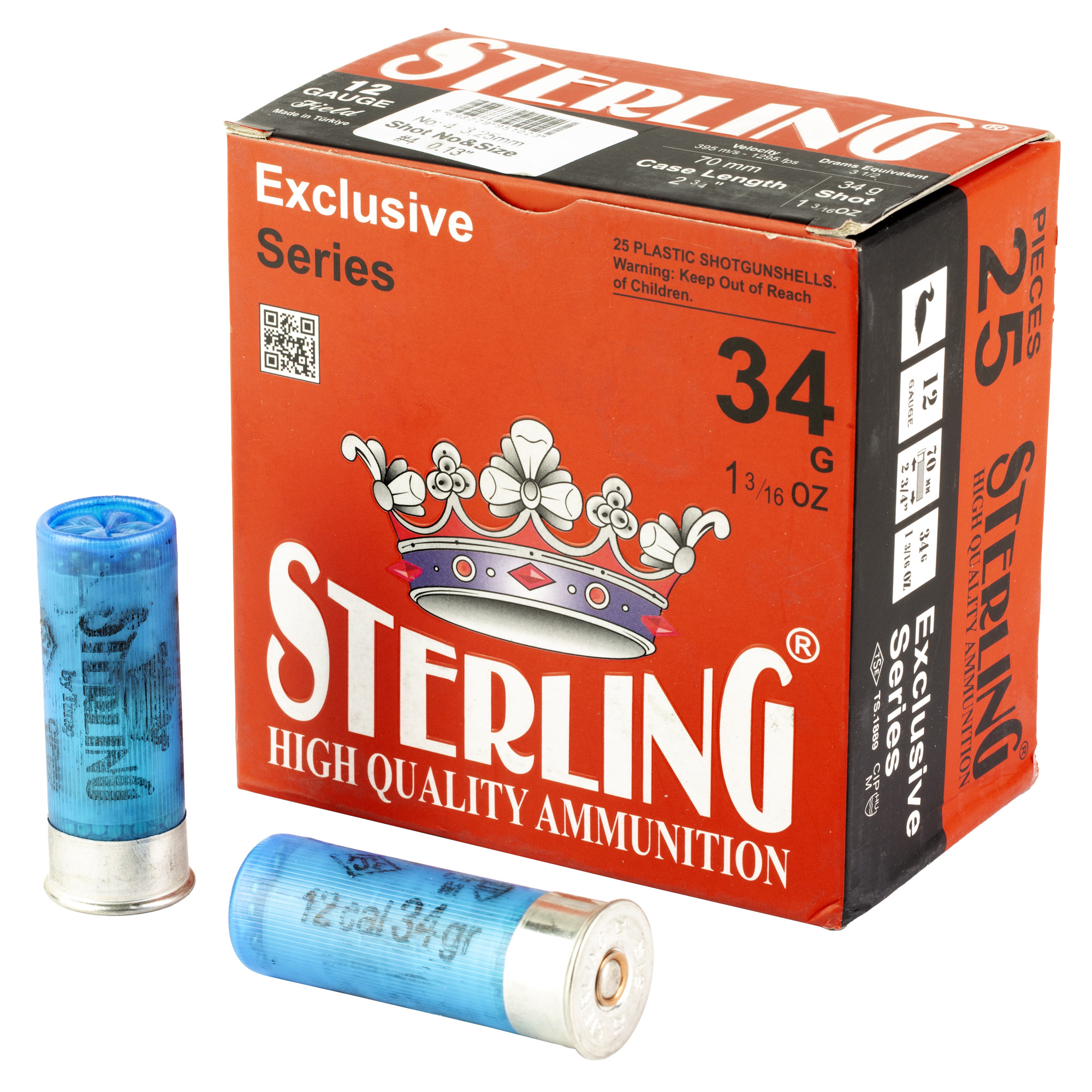 STERLING EXCLSV 12GA 2.75" #4 25 Rounds