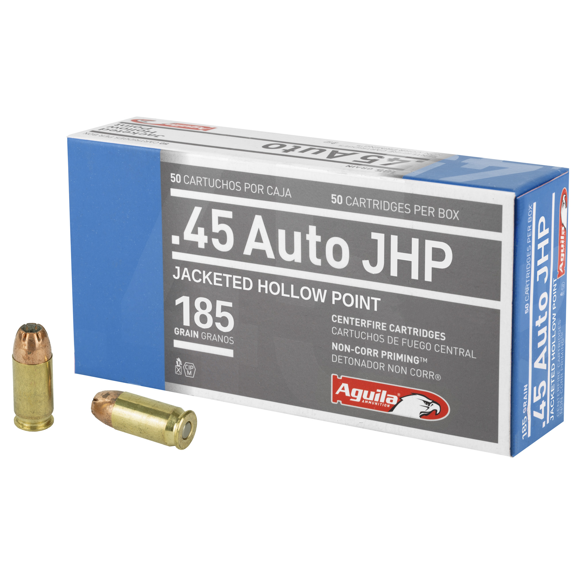 Aguila 45 ACP Jacketed Hollow Point 185 Grain 50 Rounds