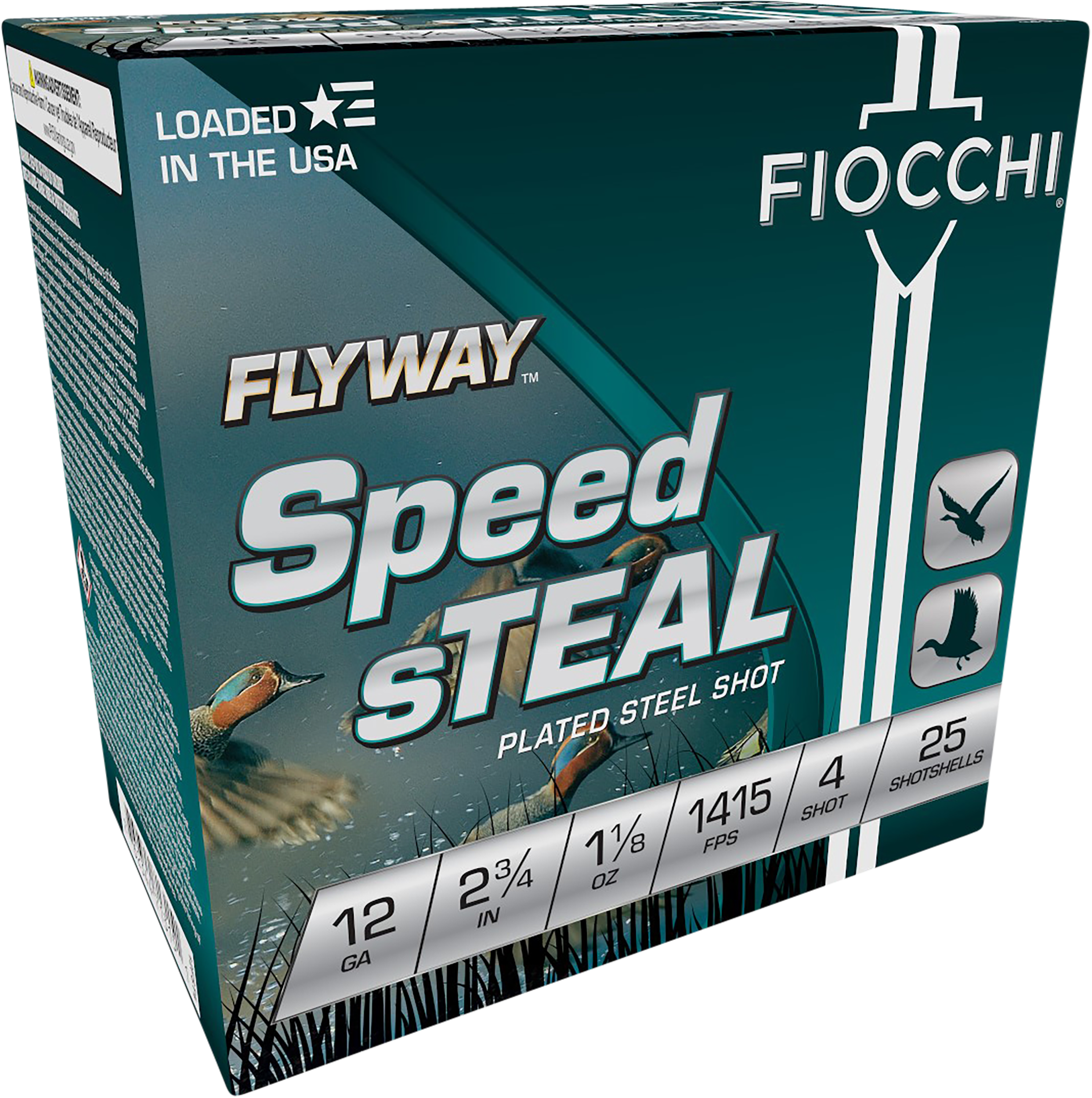 Fiocchi Flyway Speed Teal 12 Gauge Steel Shot 1 1/8 Ounce 25 Rounds