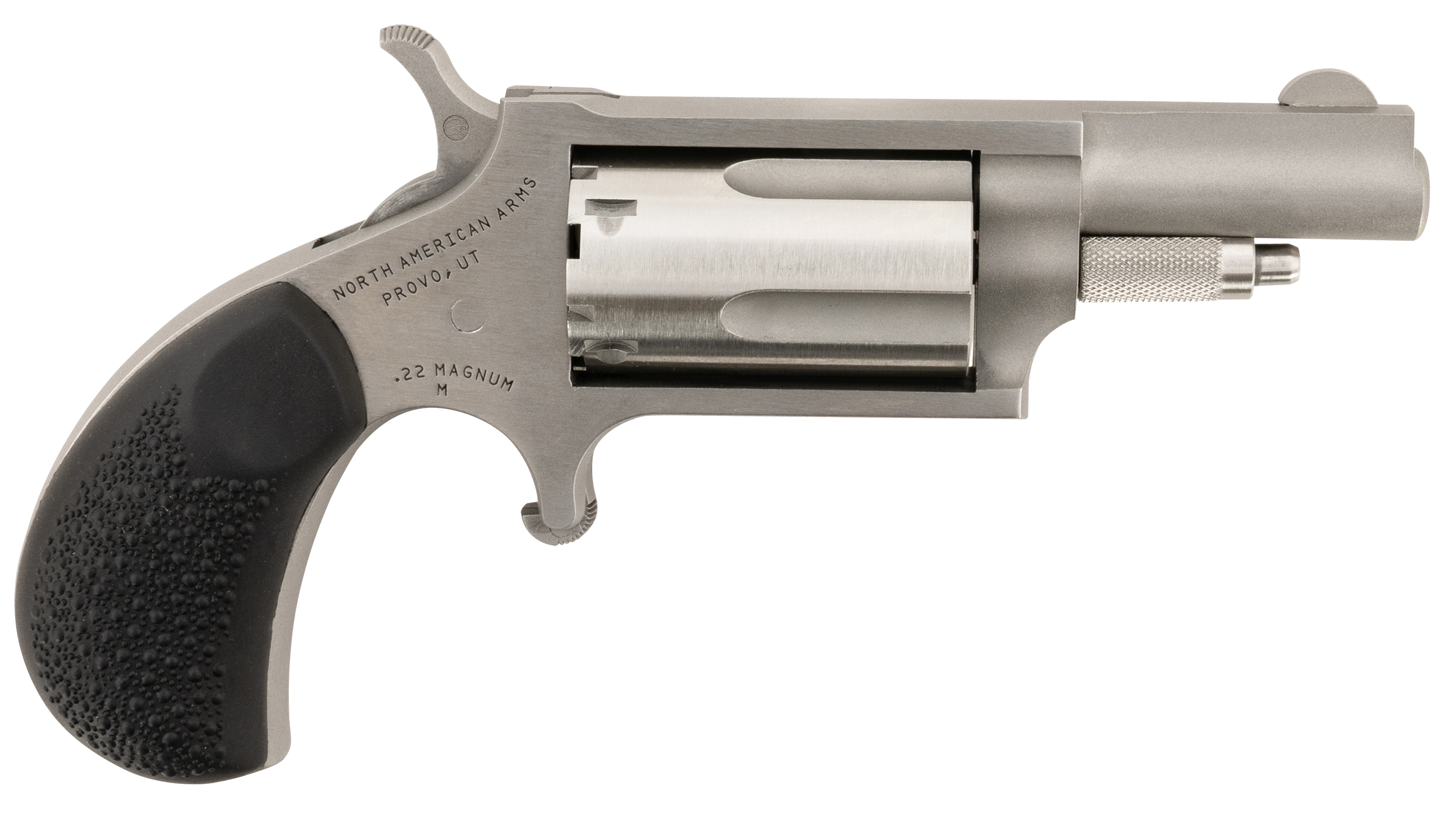 North American Arms 22MGRCHSS Mini-Revolver Carry Combo 22 WMR 5 Shot 1.63" Barrel, Stainless Steel Barrel/Cylinder/Frame, Black Rubber Grip, Includes Exclusive Holster Package