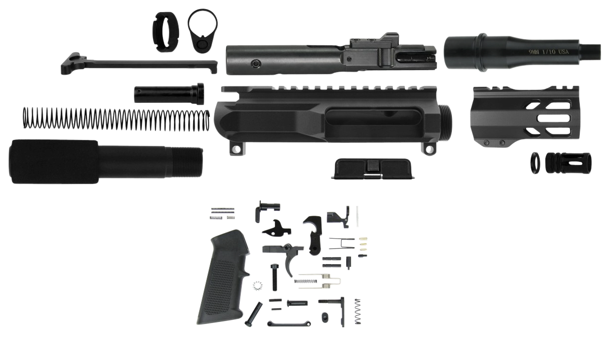 TacFire AR Build Kit 9mm Luger 4.50 Inch Barrel for AR Platform Right Handed