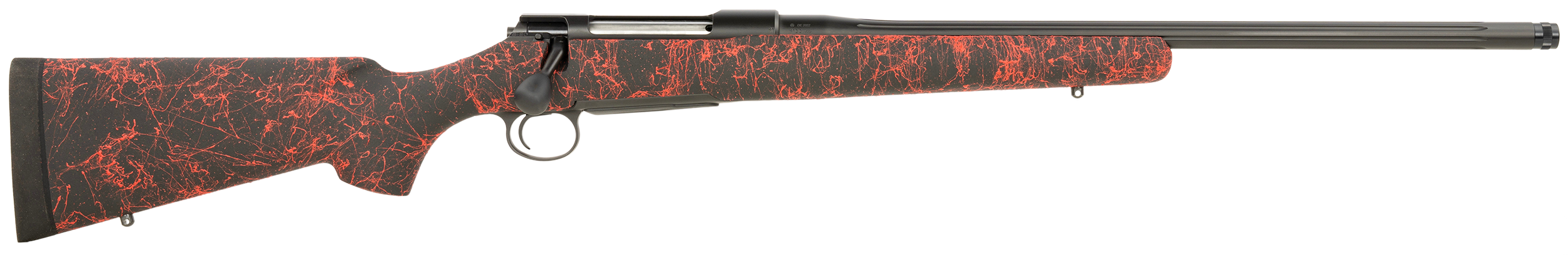 Sauer S1HSGPLR7MMPRC 100  7mm PRC 4+1 24" Fluted Threaded Barrel, Black Cerakote Barrel/Rec, Red Splatter HS Precision Synthetic Stock, Adjustable Trigger, Target Bolt Ball Knob