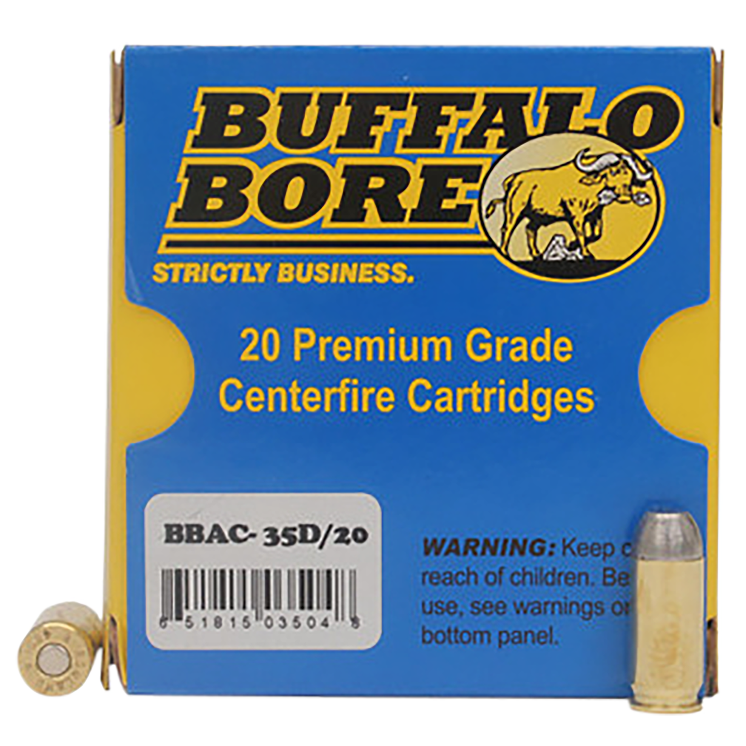 Buffalo Bore Ammunition 35D20 Personal Defense Strictly Business 460Rowland 255gr Hard Cast Flat Nose 20 Rounds