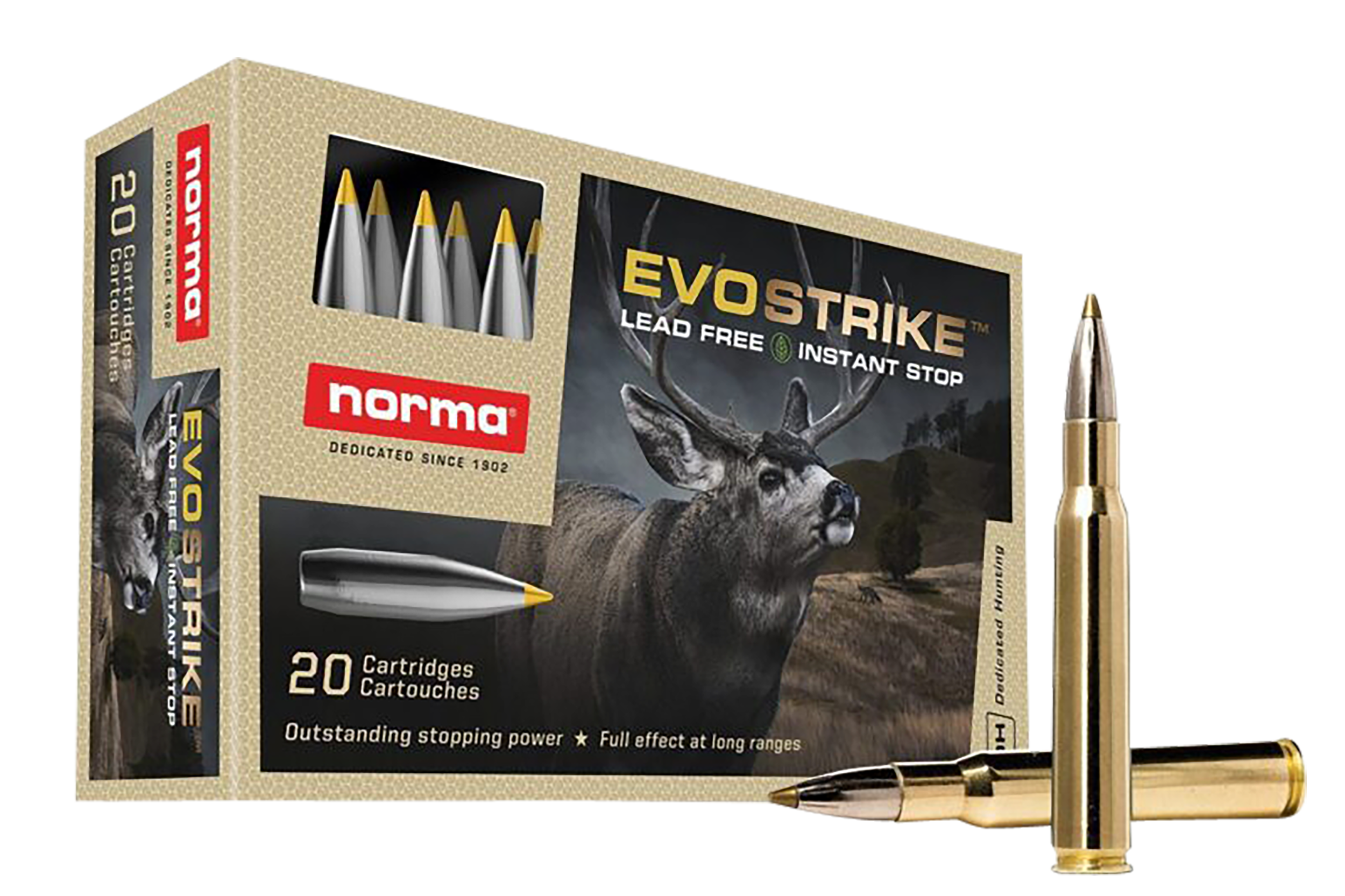 Norma Ammunition 20177342 Dedicated Hunting Evostrike 30-06Springfield 139gr Polymer Tip Boat Tail 20 Rounds