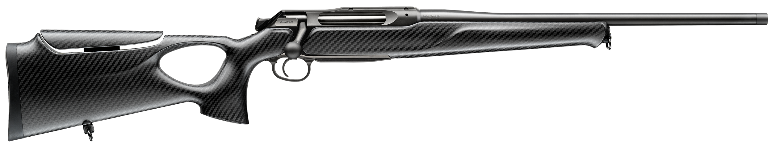 Sauer 80117129 505 Synchro XTC Full Size 30-06 Springfield 3+1 22" Matte Blued Threaded Barrel, Matte Blued Saddle Mount Steel Receiver, Black Thumbhole w/Adj Comb Carbon Fiber Stock