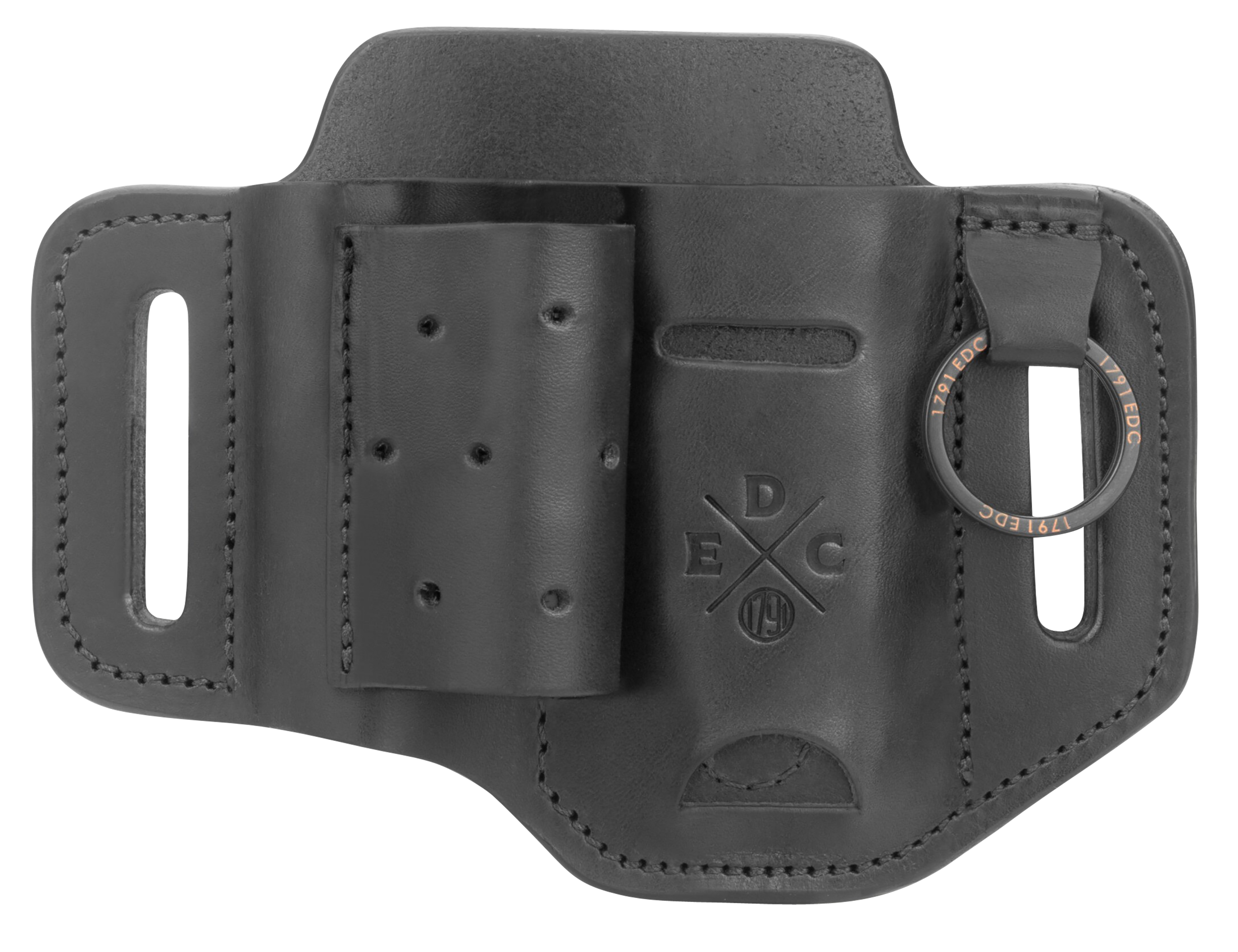 1791 Gunleather HDESLFBLKA EDC Heavy Duty Easy Slide OWB Black Leather Belt Slide Ambidextrous
