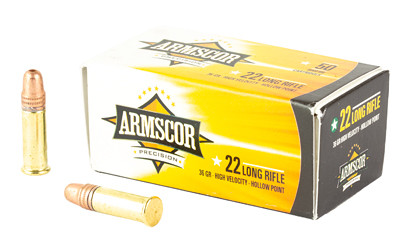 Armscor 22lr High Velocity Hollow Point 36 Grain 50 Rounds