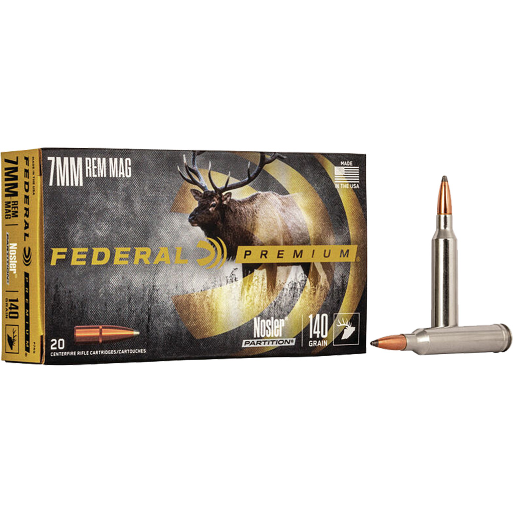 Federal Vital Shok 7mm Remington Magnum Nosler Partition 140 Grain 20 Rounds