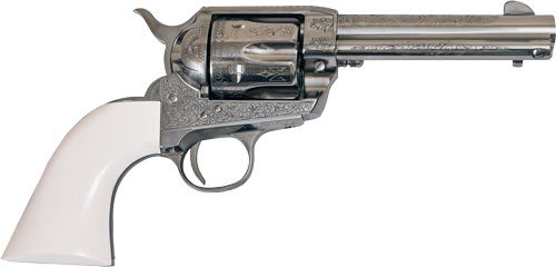Cimarron Firearms Frontier .45 Colt 4.75 inch 5 rounds Engraved Nickel Poly Ivory