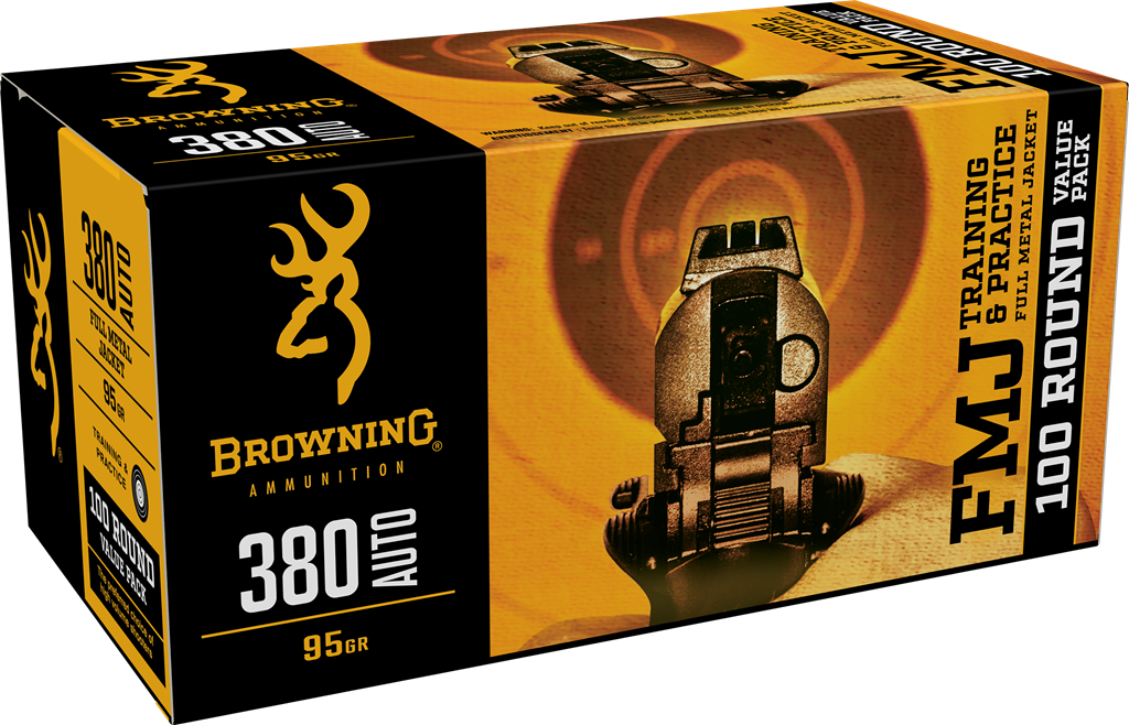 Browning B191803804 380 ACP Full Metal Jacket 95 Grain 100 Rounds