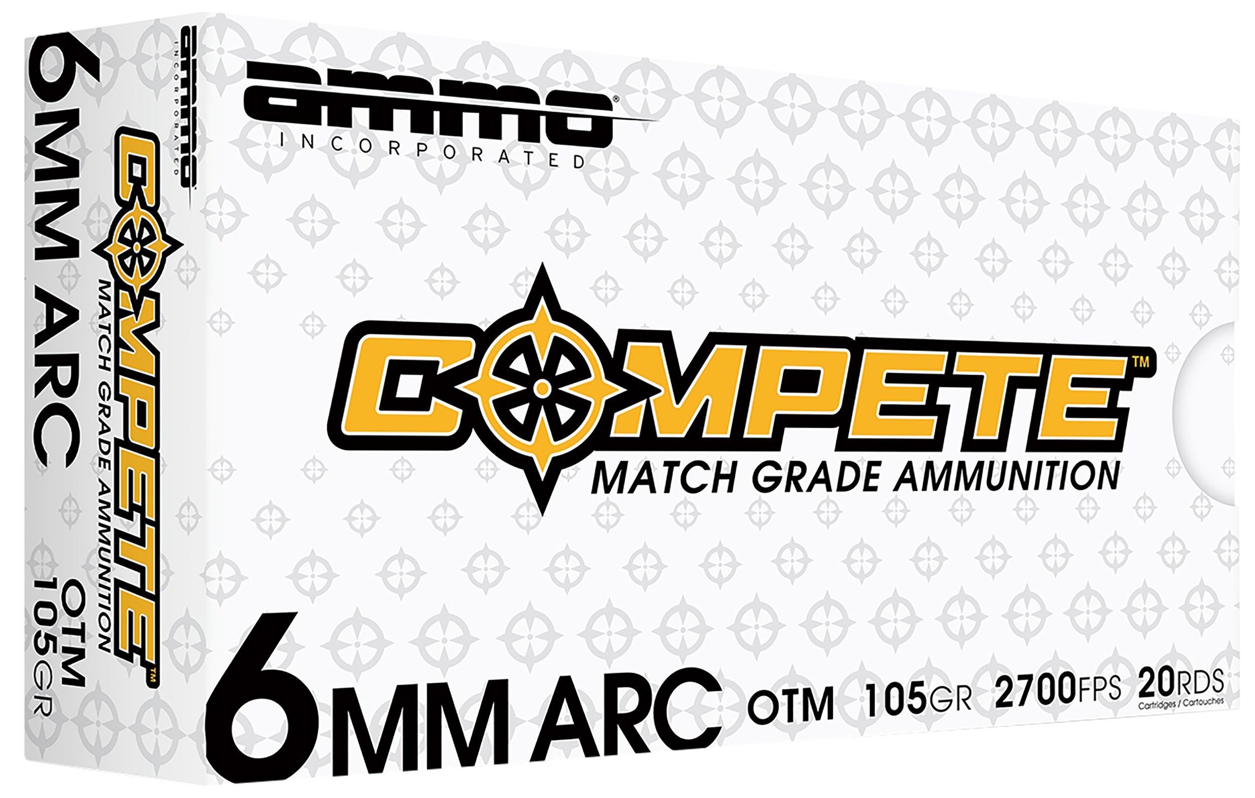 Ammo Inc 6ARC105BTHPA20 Match 6mmARC 105gr Boat Tail Hollow Point 20 Rounds