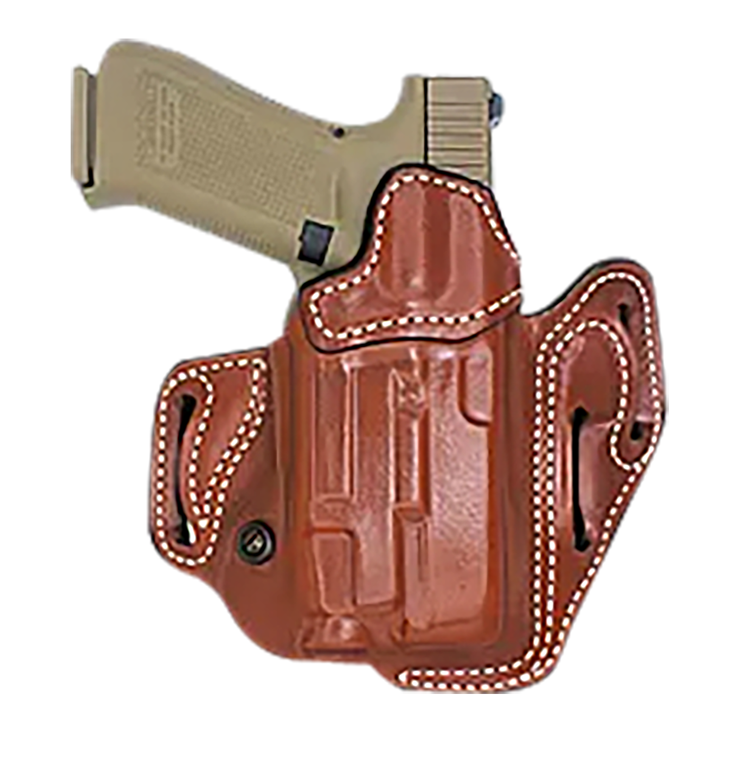 DeSantis Gunhide 201TA2SZ0 Vengeance Scabbard  OWB Tan Leather Fits Sig P320C/P250C w/RD, Belt Slide, Right Hand