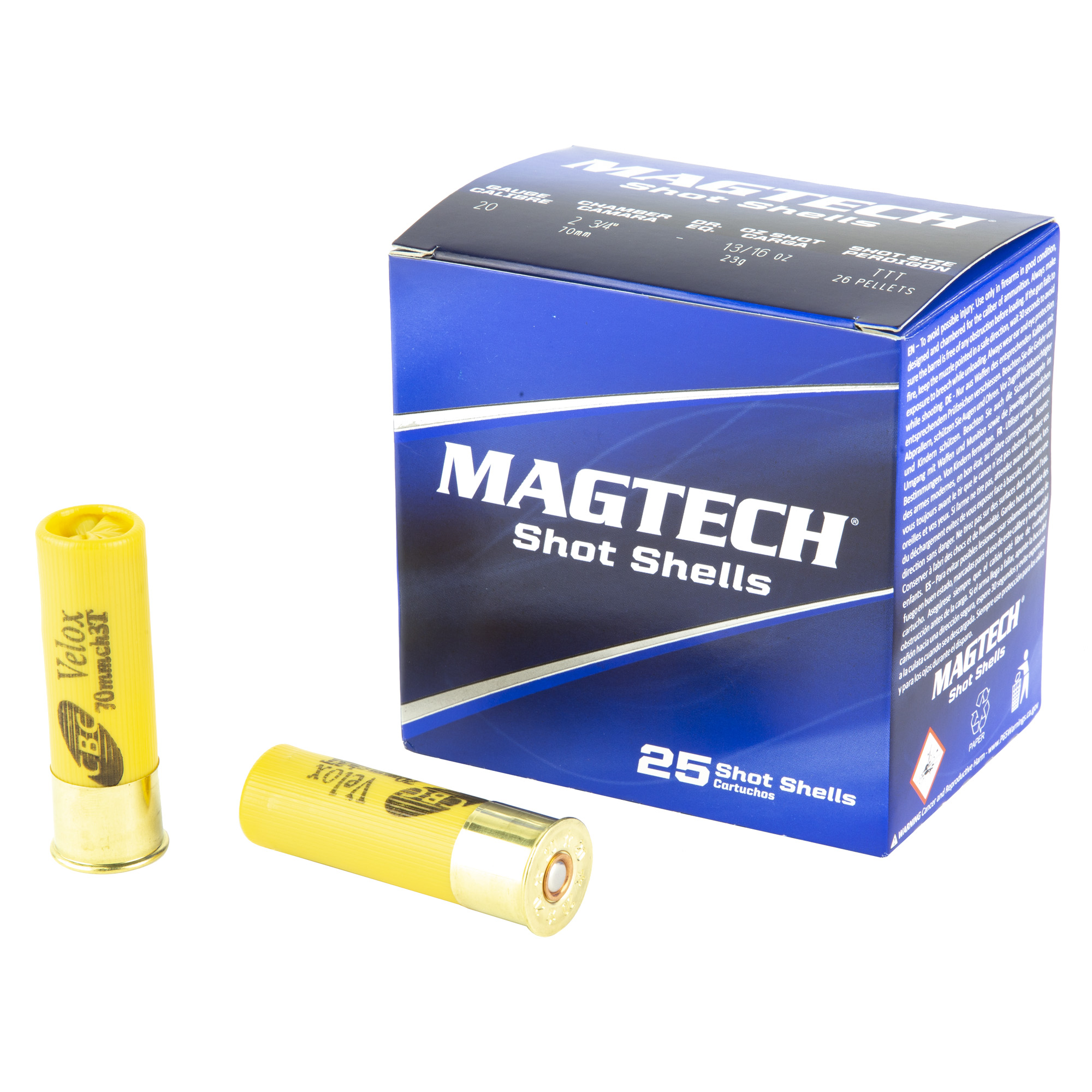 Magtech, 20Bsa, 20 Gauge, Buckshot, 3T Lead Pellets, 25 Rounds