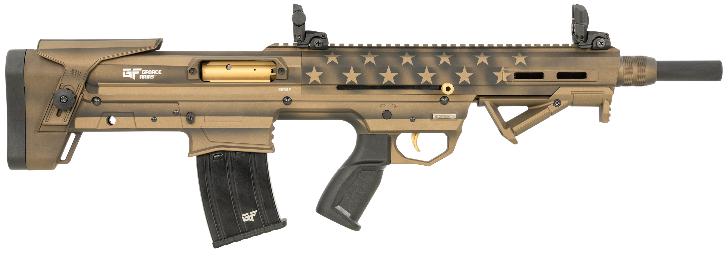 Gforce Arms GFBPUSBNZ GFBP  12 Gauge Semi-Auto 3" 5+1 18.50" Black Bronze Picatinny Rail Aluminum Receiver, Bronze Bullpup w/Pistol Grip Aluminum Stock, Black Rubber Grip